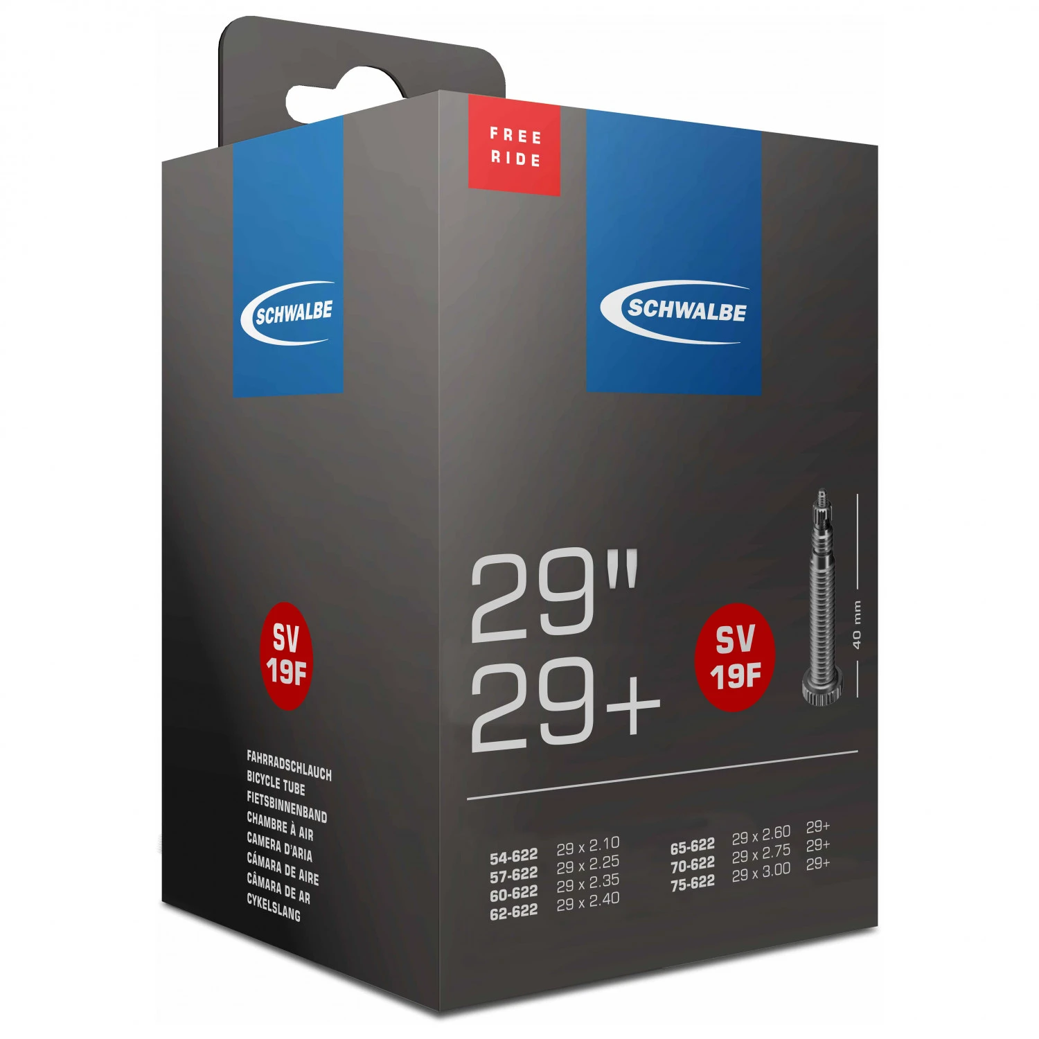 Schwalbe Schlauch Nr. 19 Freeride 29+ 27,5x1,5-3 & 29x2,1 - Fahrradschlauch 1 Schwalbe Schlauch Nr. 19 Freeride 29+ 27,5x1,5-3 & 29x2,1 - Fahrradschlauch